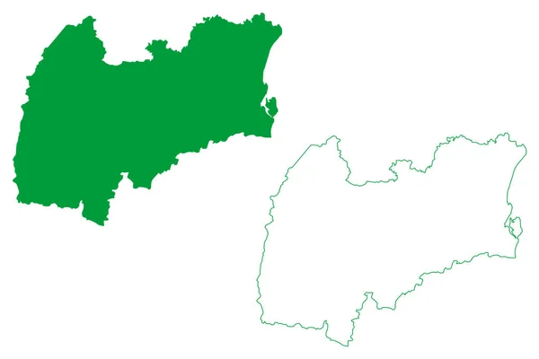 Taperoa Municipality Bahia State Municipalities Brazil Federative Republic Brazil Map - Stok Vektor