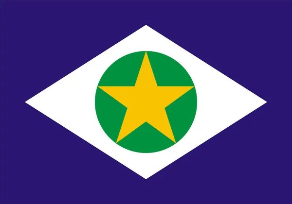 Flag Mato Grosso State Federative Republic Brazil — Stok Vektör