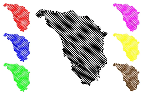 Isla Mindoro Sudeste Asiático República Filipinas Mapa Vector Ilustración Boceto — Vector de stock