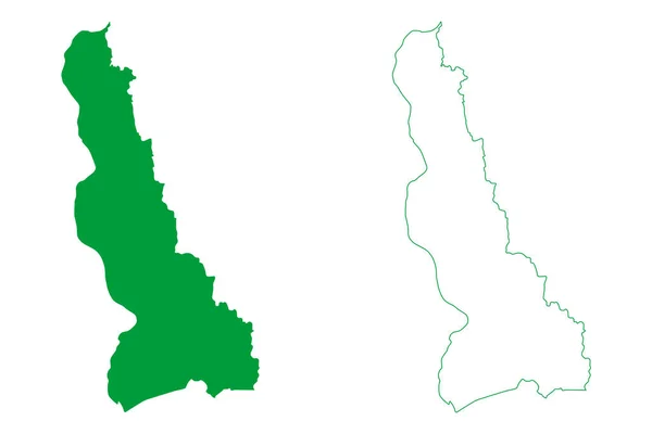 Município Ibotirama Bahia Mapa Ilustração Vetorial Esboço Rabiscos Mapa Ibotirama — Vetor de Stock