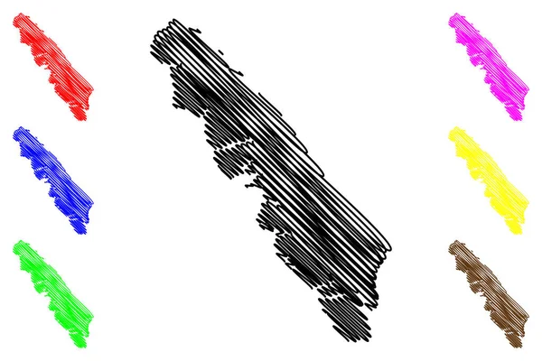 Острів Пітт Канада Північна Америка Британська Колумбія Картографічна Векторна Ілюстрація — стоковий вектор