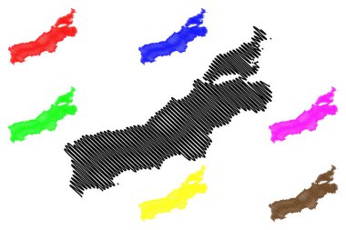 Rote adası (Endonezya Cumhuriyeti, Güneydoğu Asya, Doğu Nusa Tenggara) harita vektör çizimi, çizim çizimi Rote haritası