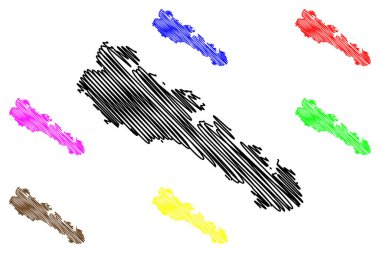 Simeulue Adası (Endonezya Cumhuriyeti, Güneydoğu Asya) harita vektör çizimi, çizim Simeulue haritası