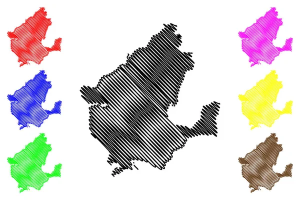 Векторная Карта Острова Тазинге Королевство Дания Карта Тазинге — стоковый вектор