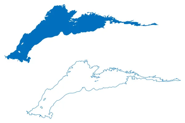 Lake Athabasca Canada North America Map Vector Illustration Scribble Sketch — Vector de stock
