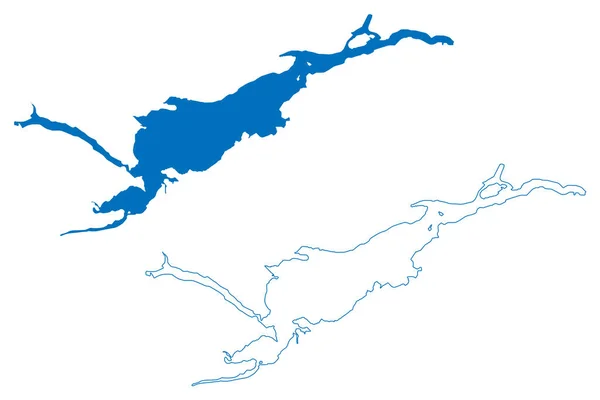 Lake Melville Canada North America Map Vector Illustration Scribble Sketch — Vector de stock