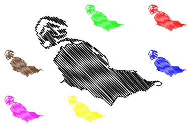 Voorne-Putten Adası (Hollanda Krallığı) harita vektör çizimi, çizim Voorne Putten haritası