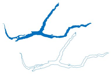 Lake Quesnel (Canada, North America) map vector illustration, scribble sketch map