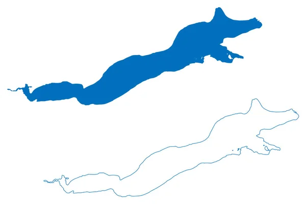 Lake Hornindalsvatnet Kingdom Norway Map Vector Illustration Scribble Sketch Map — Vettoriale Stock