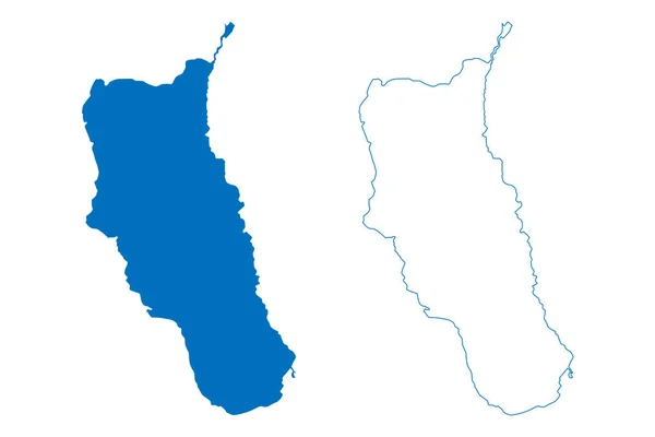 Lake Poso Republic Indonesia Sulawesi Map Vector Illustration Scribble Sketch — Vettoriale Stock