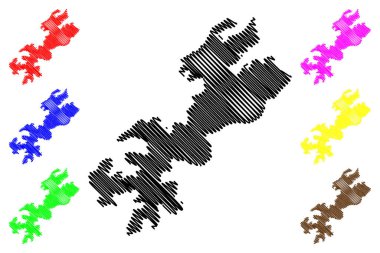 Zemlya Georga Adası (Rusya, Rusya Federasyonu, Franz Josef Land takımadaları) harita vektör çizimi, çizim Prens George Land haritası