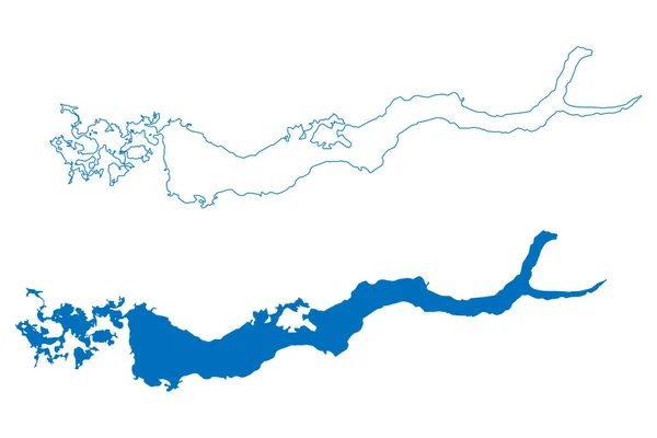 Lake Khantayskoye Russia Russian Federation Map Vector Illustration Scribble Sketch — Vetor de Stock