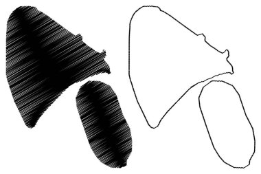 Bijoutier ve Alphonse adaları (Seyşeller Cumhuriyeti, Hint Okyanusu, Dış Adaları, Amirante Adaları) harita vektör çizimi, çizim Bijoutier ve Alphonse Mercan haritası