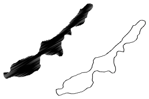 Banana Island Republic Sierra Leone Salone Map Vector Illustration Scribble — Image vectorielle