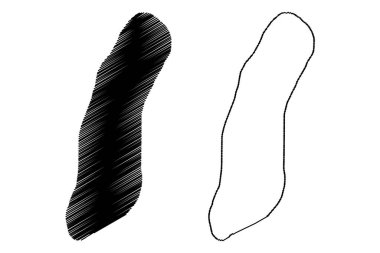 Bunce Adası (Sierra Leone Cumhuriyeti, Salone) harita vektör illüstrasyonu, karalama çizimi Bence, Adil veya Bance haritası