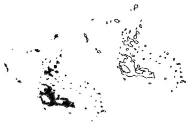 Dahlak Takımadası (Eritre Eyaleti, Kızıldeniz) harita vektör çizimi, çizim Dahlak Kebir, Nora, Dohul haritası