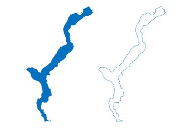 Lake Maggiore (Italian Republic, Italy, Switzerland, Swiss Confederation) map vector illustration, scribble sketch Lago Verbano map