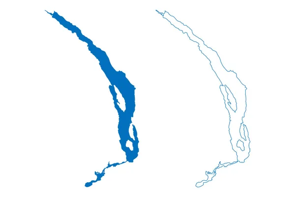 Lake Harrison Canada North America Map Vector Illustration Scribble Sketch — Vetor de Stock