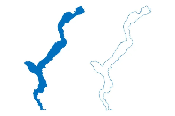 Lake Maggiore Italian Republic Italy Switzerland Swiss Confederation Map Vector — Stockvector