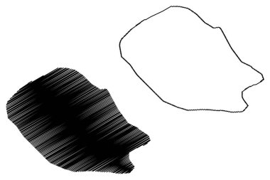 Fregate Adası (Seyşeller Cumhuriyeti, Hint Okyanusu, İç Adaları) harita vektör çizimi, çizim haritası