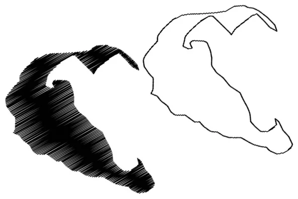 Fatuma Island State Eritrea Red Sea Map Vector Illustration Scribble — стоковий вектор