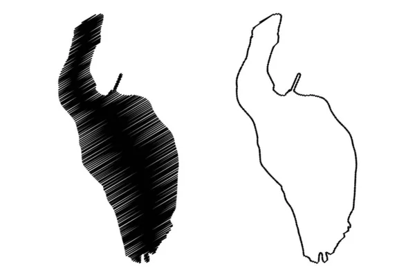 เกาะกอร สาธารณร ฐเซเนก ภาพเวกเตอร แผนท แผนท สเก กษร — ภาพเวกเตอร์สต็อก