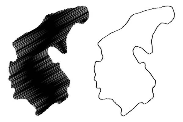 Howakil Staten Eritrea Röda Havet Dahlak Skärgård Karta Vektor Illustration — Stock vektor