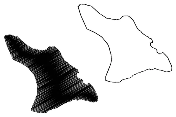 Острів Чилоан Республіка Мозамбік Індійський Океан Картографічна Векторна Ілюстрація Ескіз — стоковий вектор