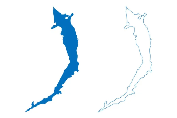 Lake Lundevatn Kingdom Norway Map Vector Illustration Scribble Sketch Lundevatnet — Vettoriale Stock
