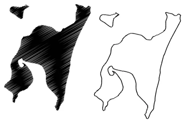 Inhacaön Republiken Moçambique Indiska Oceanen Karta Vektor Illustration Klotskiss Ilha — Stock vektor