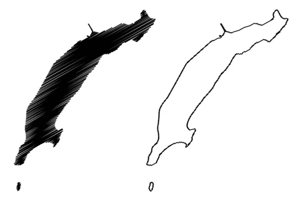 モザンビーク島 モザンビーク共和国 インド洋 地図ベクトル図 スケッチブルスケッチモザンビーク島地図 — ストックベクタ