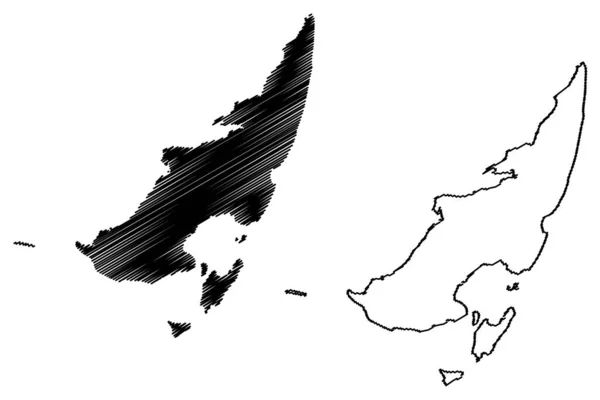マフィア フアニ島 ジボンド島 タンザニア連合共和国 地図ベクトル図 スケッチブック 岸波マフィア ジンベイザメ地図の家 — ストックベクタ