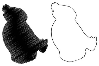 Kuzey Adası (Seyşeller Cumhuriyeti, Hint Okyanusu, İç Adaları) harita vektör çizimi, çizim Ile du Nord haritası