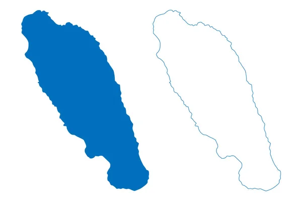 Lake Singkarak Republic Indonesia Sumatra Map Vector Illustration Scribble Sketch — Stockvector
