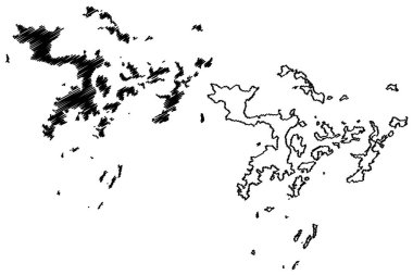 Ssese Adaları (Uganda Cumhuriyeti, Victoria Gölü) harita vektör çizimi, karalama çizimi Bugala, Bubeke, Bufumira, Bugaba, Bukasa, Lulamba haritası