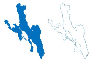 Lake Storsjoen (Kingdom of Norway) map vector illustration, scribble sketch Storsjoen map