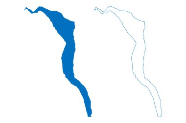 Lake Breimsvatn (Kingdom of Norway) map vector illustration, scribble sketch Breimsvatnet map