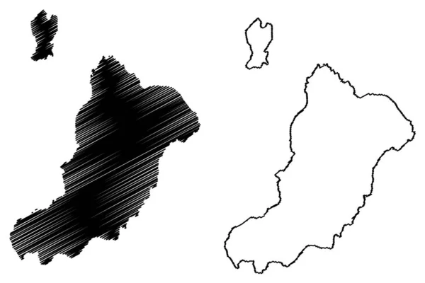 Острів Грасіоса Іспанія Канарські Острови Архіпелаг Чиніджо Мапа Векторна Ілюстрація — стоковий вектор