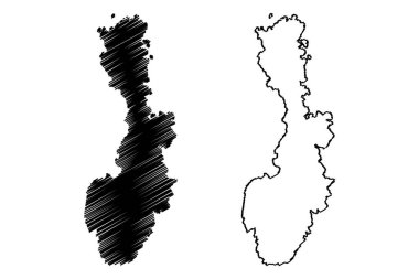 Balta Adası (İngiltere Birleşik Krallığı ve Kuzey İrlanda, İskoçya, Shetland adaları) harita vektör çizimi, Baltey harita adasının karalama çizimi