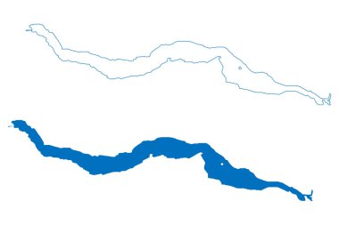 Lake Great Central (Canada, North America, Vancouver Island) map vector illustration, scribble sketch map