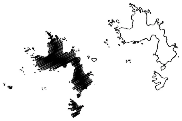 アネット島 グレートブリテン島と北アイルランド島 イングランド島 シチリア島 地図ベクトル図 スケッチブックアネット島地図 — ストックベクタ