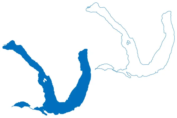 Lake Mascardi South America Argentine Republic Argentina Map Vector Illustration — Vettoriale Stock
