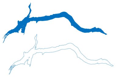 Lake Gander (Canada, North America, Newfoundland island) map vector illustration, scribble sketch Tsilhqox Biny map