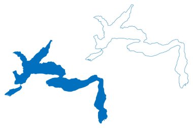 Lake Lucerne(Swiss Confederation, Switzerland) map vector illustration, scribble sketch lago dei Quattro Cantoni or Vierwaldstattersee map