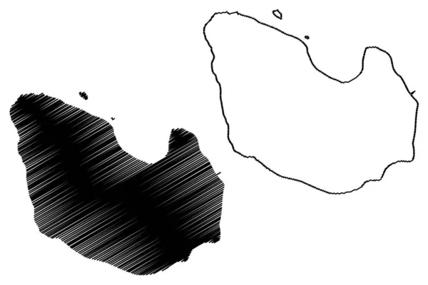 グレムジー島 グレートブリテン島と北アイルランド島 スコットランド オークニー島 地図ベクトル図 スケッチブックグレムジー島地図 — ストックベクタ