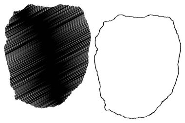 Linga adası (İngiltere Birleşik Krallığı ve Kuzey İrlanda, İskoçya, Shetland adaları) harita vektör çizimi, linç adası çizimi, Busta Voe haritası