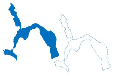 Lake Futalaufquen (South America, Argentine Republic, Argentina) map vector illustration, scribble sketch Lago Futalaufquen map