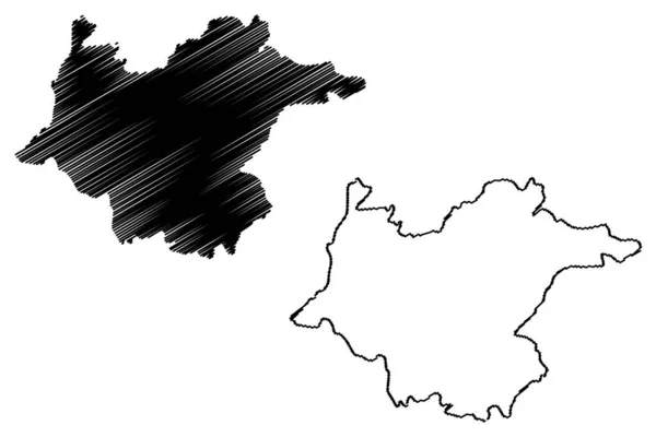 Lambay Island Irská Republika Irské Moře Mapa Vektorové Ilustrace Čmáranice — Stockový vektor