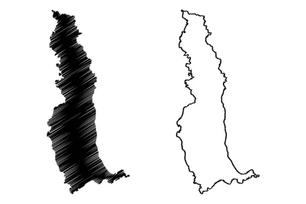 Insel Lundy Vereinigtes Königreich Großbritannien Und Nordirland England Kartenvektorillustration Kritzelskizze — Stockvektor