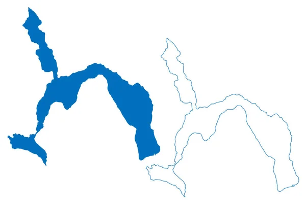 Lake Futalaufquen South America Argentine Republic Argentina Map Vector Illustration — Vetor de Stock
